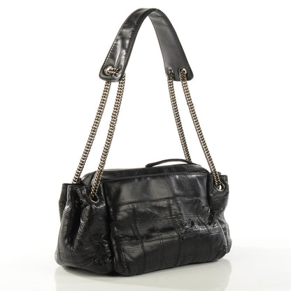 Chanel Lambskin Square Stitched Lax Accordion Hobo Black 3 of 7