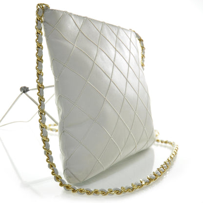 Chanel Lambskin Diamond Stitched Crossbody Tassel Bag White 2 of 10