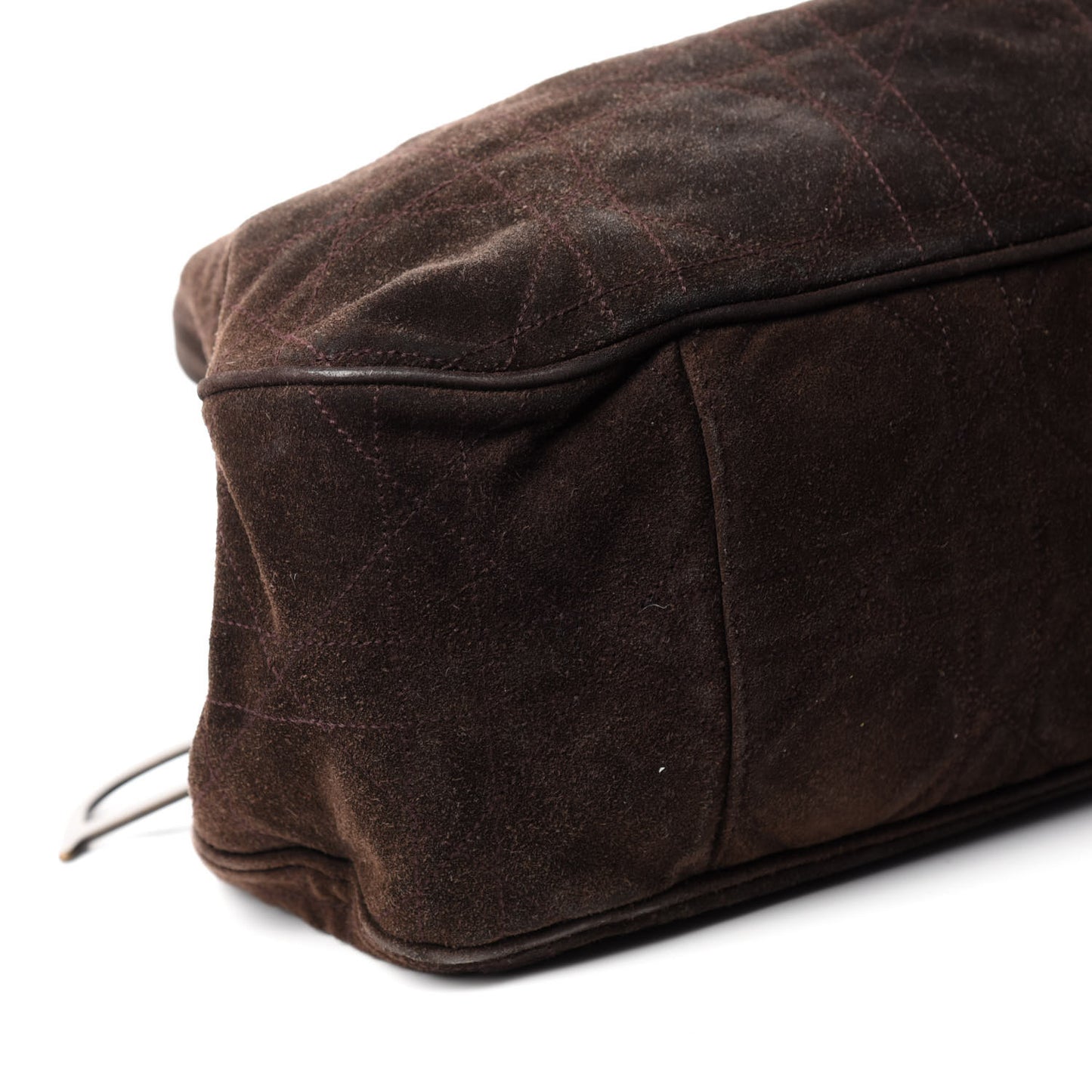 Suede Cannage Drawstring Bag Brown