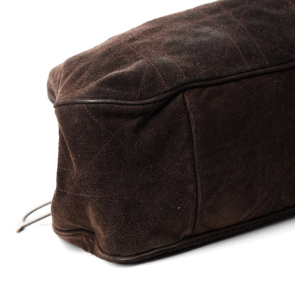 Christian Dior Suede Cannage Drawstring Bag Brown 6 of 11