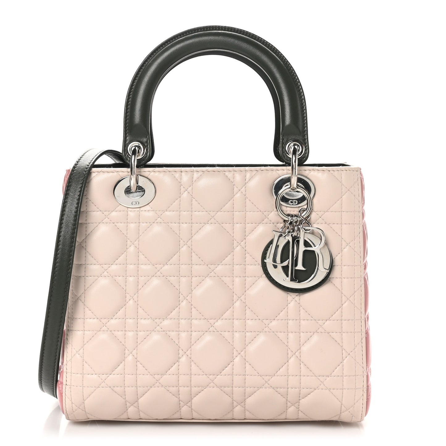 Lambskin Cannage Medium Tri-Color Lady Dior Light Pink