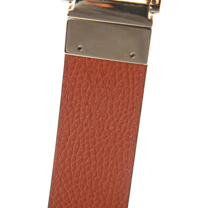 Gucci Calfskin 1973 Reversible Belt 85 34 Orange Black 5 of 7