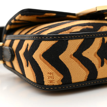 Fendi Canvas Chinese New Year Tiger Embroidered Mini Baguette Black Dark Yellow 9 of 11