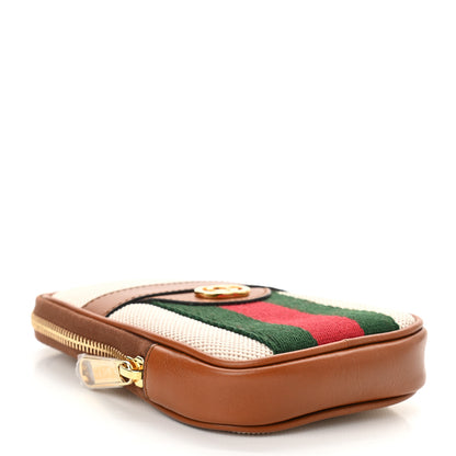 Gucci Vintage Canvas Calfskin Web Belted iPhone Case 70 28 Sand Cuir 4 of 10