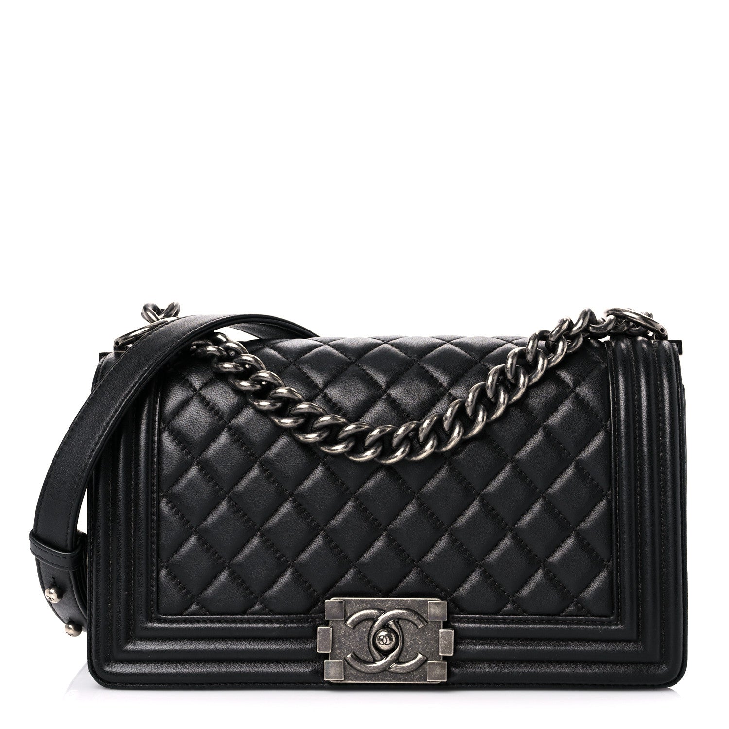 Chanel Lambskin Quilted Medium Boy Flap Black 1 of 18