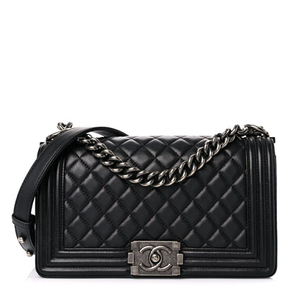 Chanel Lambskin Quilted Medium Boy Flap Black 1 of 18