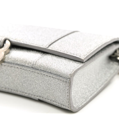 Balenciaga Sparkling Fabric XS Hourglass Wallet On Chain Silver 9 of 9