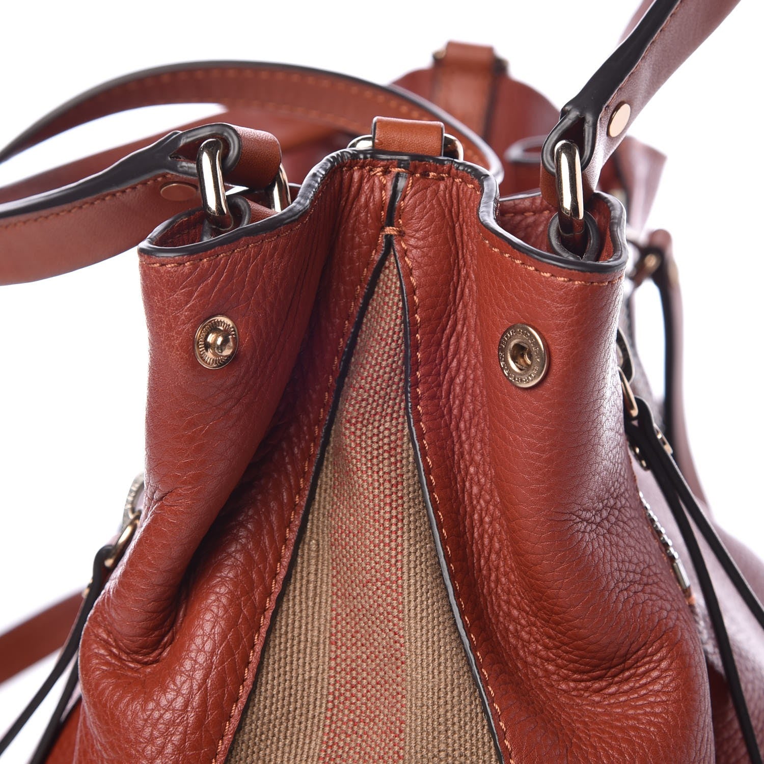 Burberry Grainy Calfskin House Check Small Maidstone Burnt Sienna 10 of 10