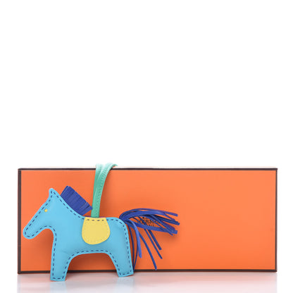 Hermes Milo Lambskin Grigri Rodeo Horse Bag Charm PM Rose Shocking Bleu Azteque Bleu Electrique Menthe Soufre Violet 4 of 4