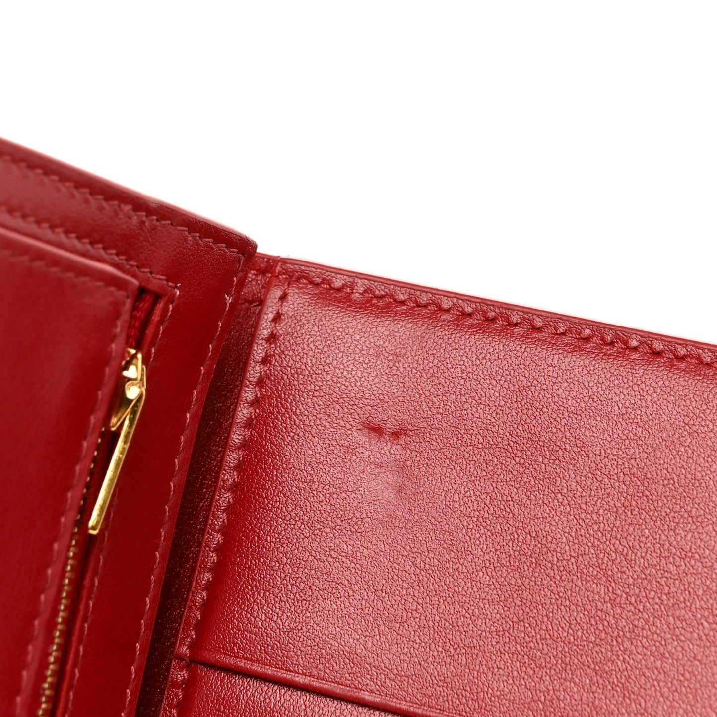 Grained Calfskin Medium Multifunction Strap Wallet Coquelicot