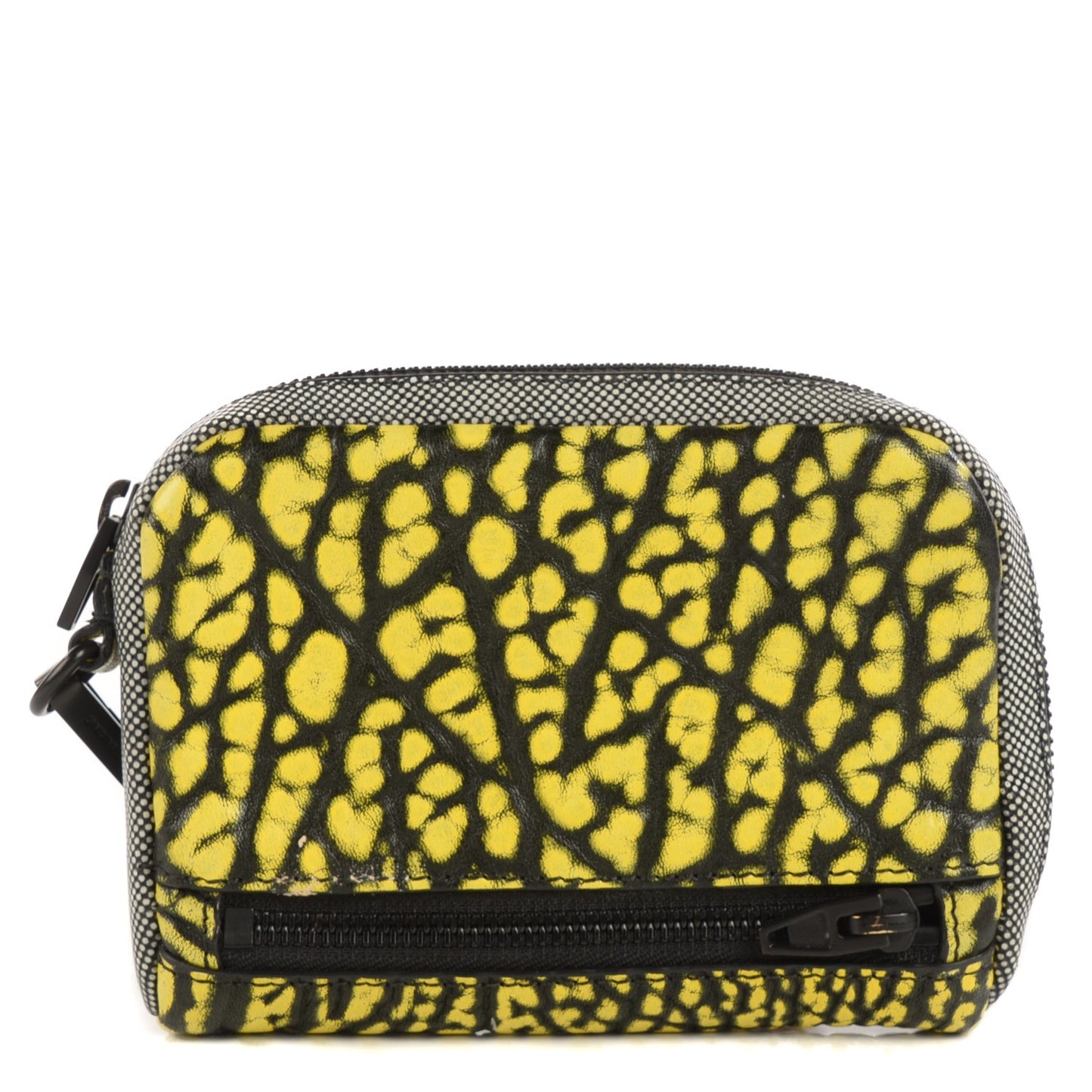 Pebbled Lambskin Large Fumo Clutch Yellow