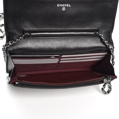 Chanel Lambskin Quilted Wallet On Chain WOC Black 5 of 15