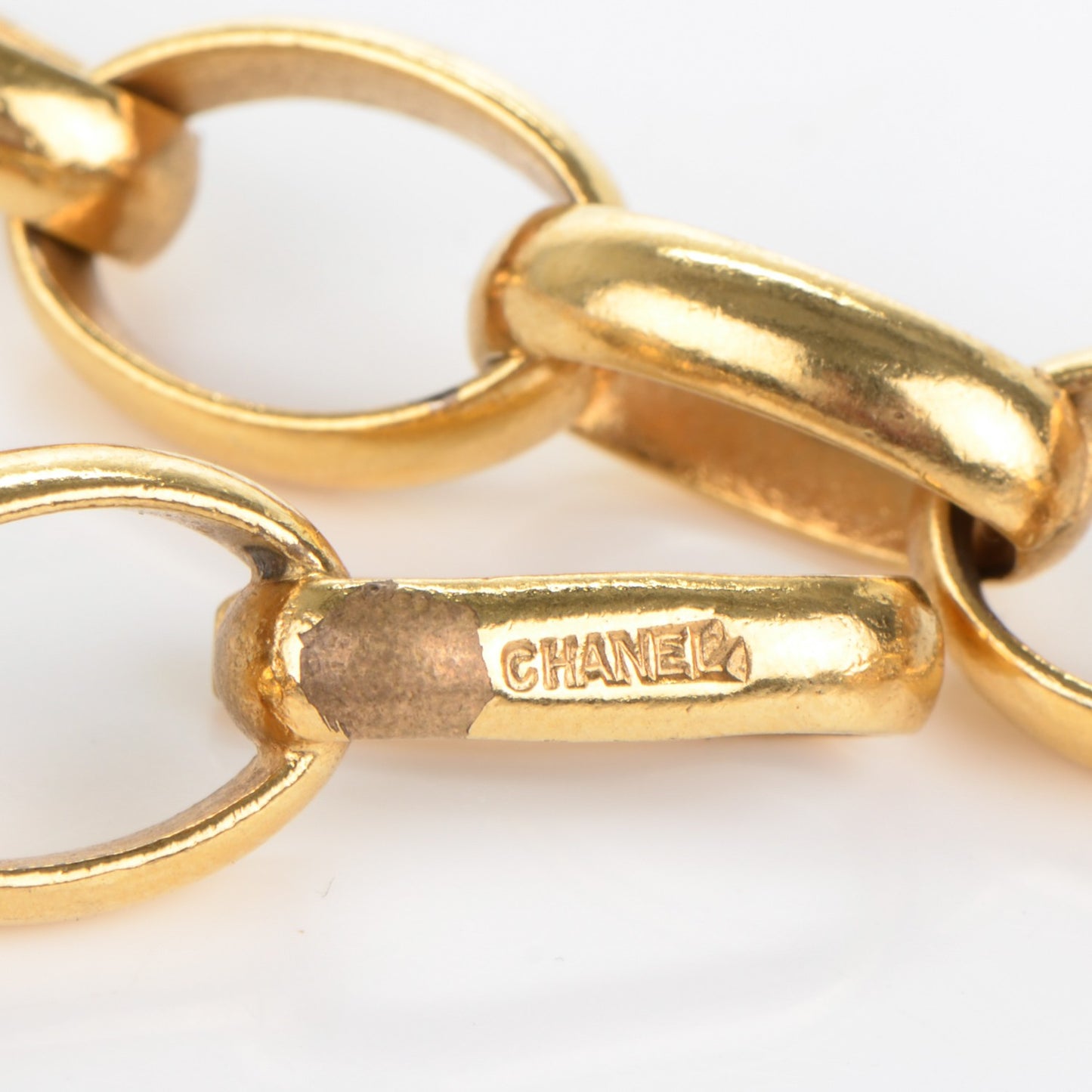 CC Medallion Long Chain Necklace Gold