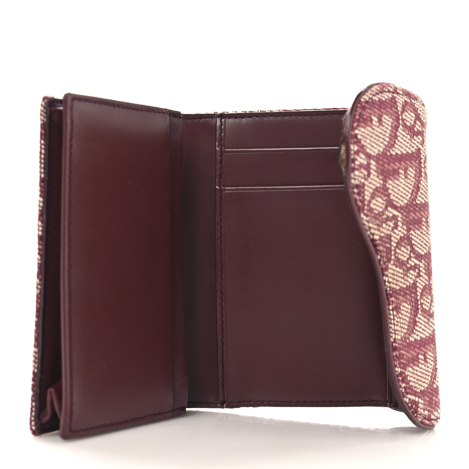 Christian Dior Monogram Compact Saddle Wallet Bordeaux 5 of 9