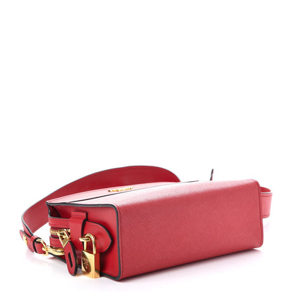 Prada Saffiano City Calfskin Esplanade Crossbody Bag Rosso 4 of 7