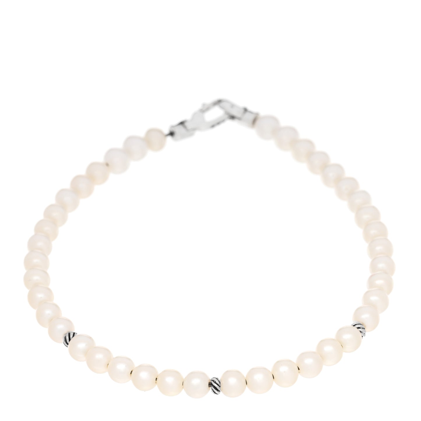 Sterling Silver Pearl 5mm Bijoux Spiritual Beads Bracelet