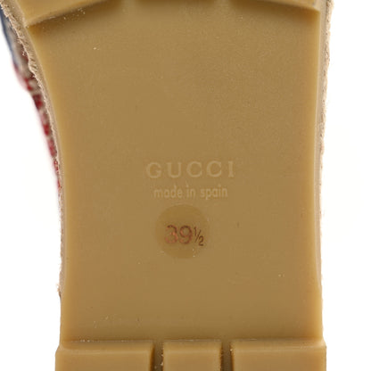 Gucci Canvas Sylvie Stripe Logo Platform Espadrilles 39.5 Mystic White Hibiscus Red Maritime 6 of 13