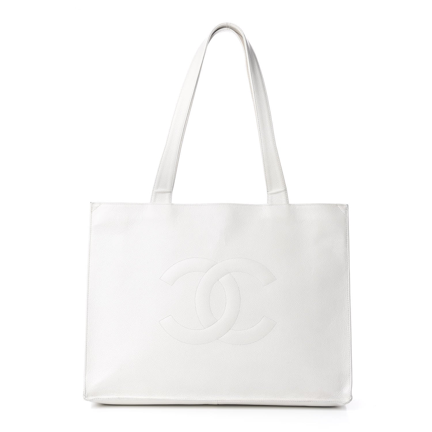 Chanel Caviar CC Tote White 1 of 16