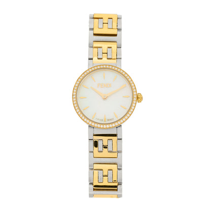 Fendi Stainless Steel Diamond Bezel Mother of Pearl 19mm Fendi Forever Two Tone Quartz Watch 1 of 4