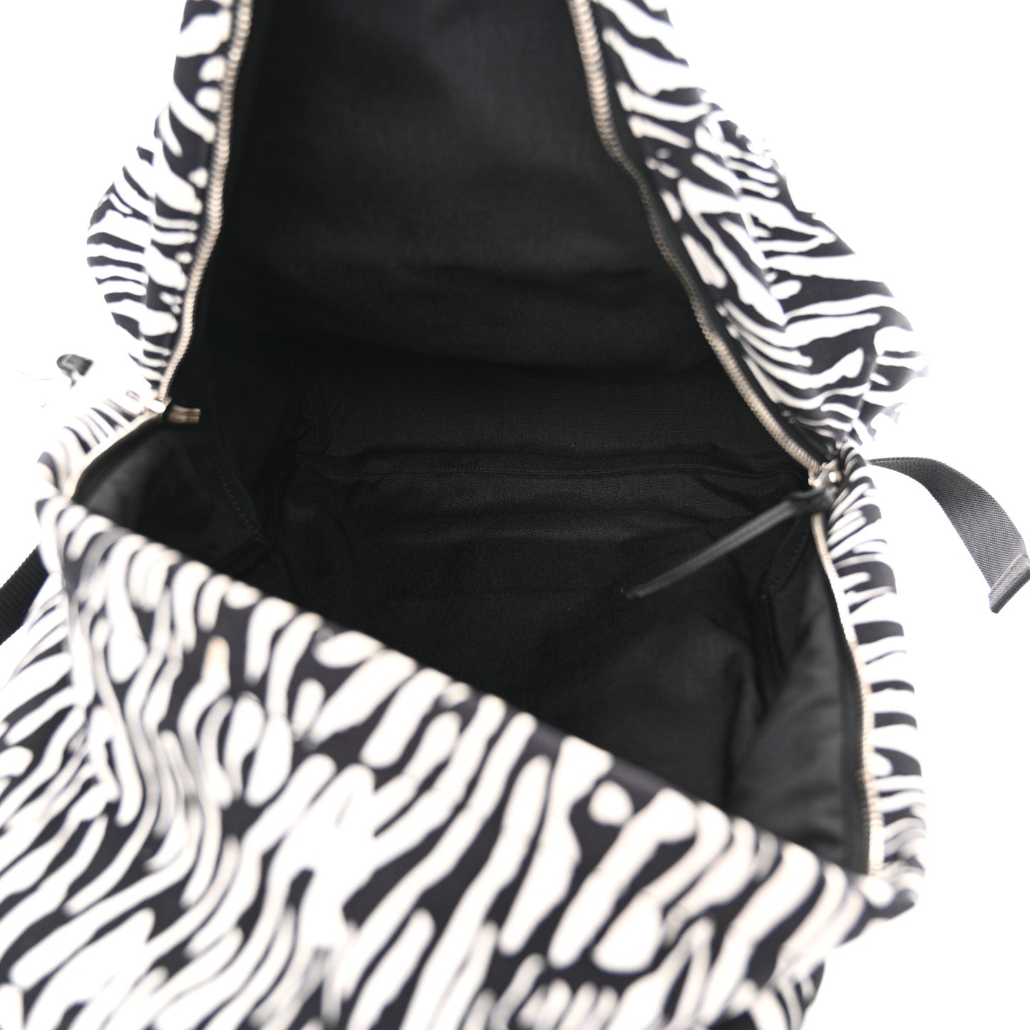 Canvas Zebra Print City Backpack Black White