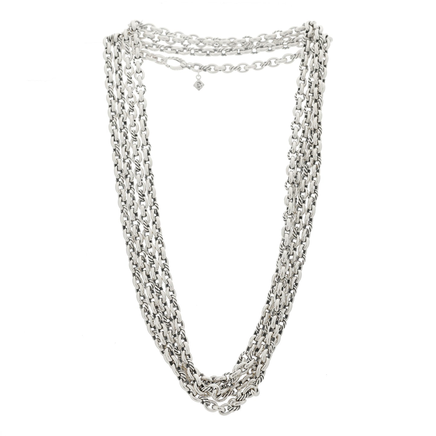Sterling Silver Cable Link Chain Necklace 72"