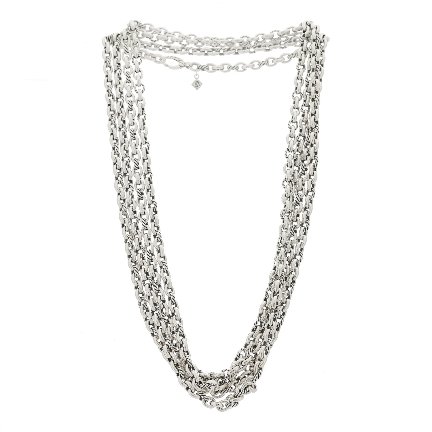 David Yurman Sterling Silver Cable Link Chain Necklace 72" 3 of 4