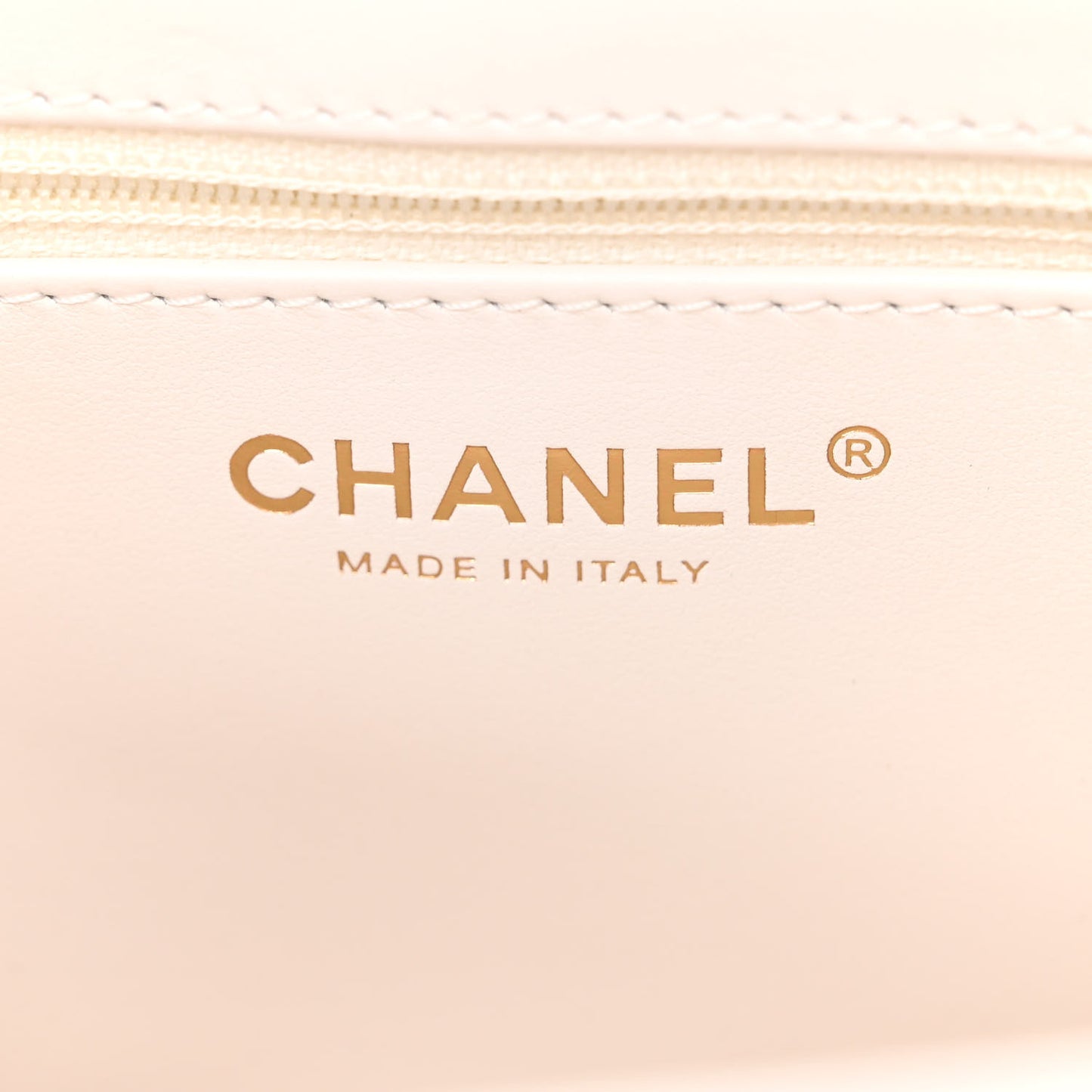 Shiny Aged Calfskin Quilted Nano Kelly Shopper White