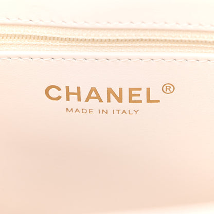 Chanel Shiny Aged Calfskin Quilted Nano Kelly Shopper White 6 of 12