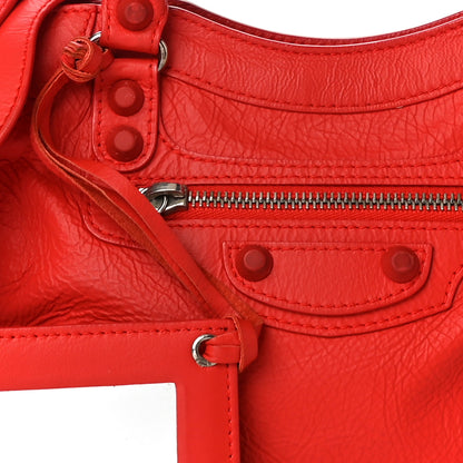 Balenciaga Matte Goatskin Rubber Covered Classic Hardware Mini City Rouge Coquelicot Rouge Braise 8 of 11