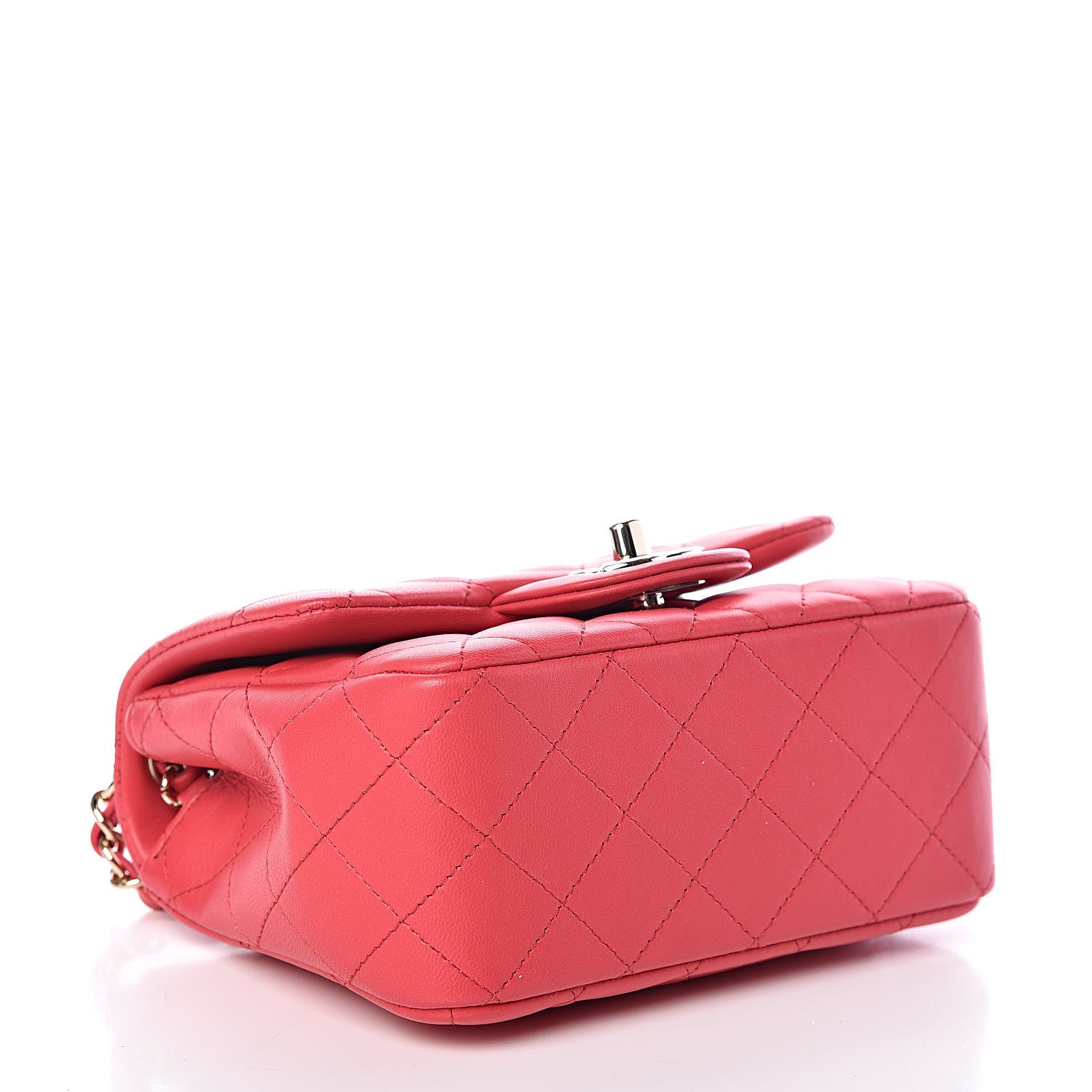 Chanel Lambskin Quilted Mini Square Flap Light Red 4 of 10