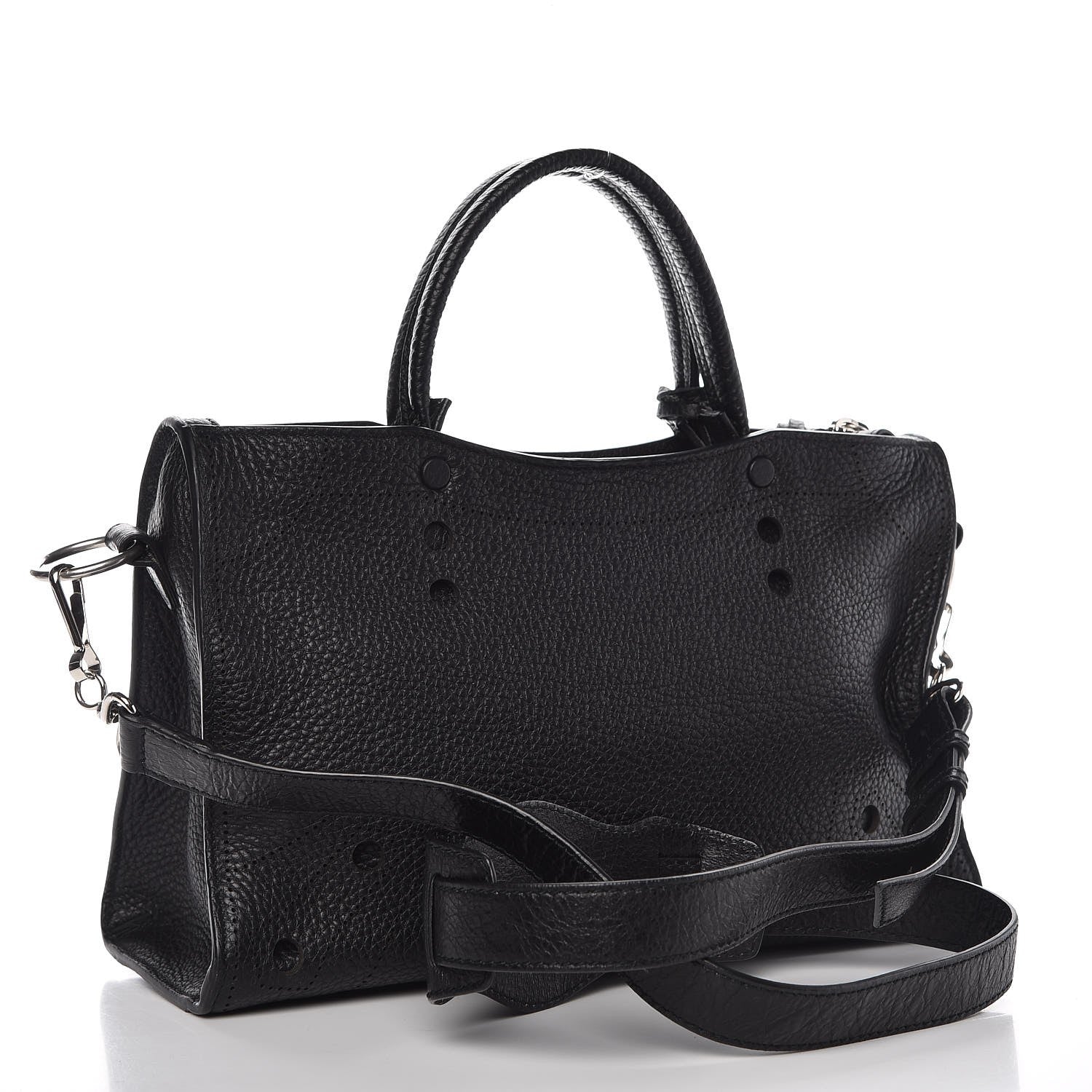 Balenciaga Veau Grana Perforated Blackout Hardware S City Black 10 of 14