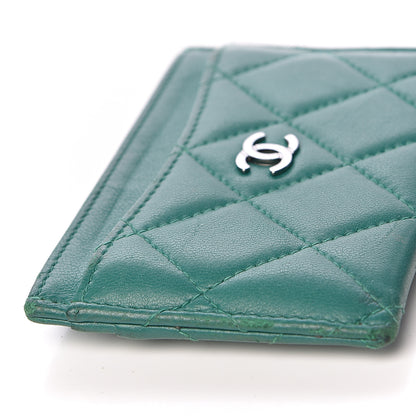 Chanel Lambskin Quilted Card Holder Green 9 of 10