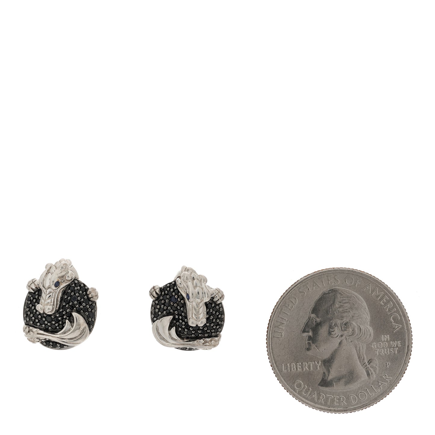 Sterling Silver Sapphire Legends Naga Stud Earrings