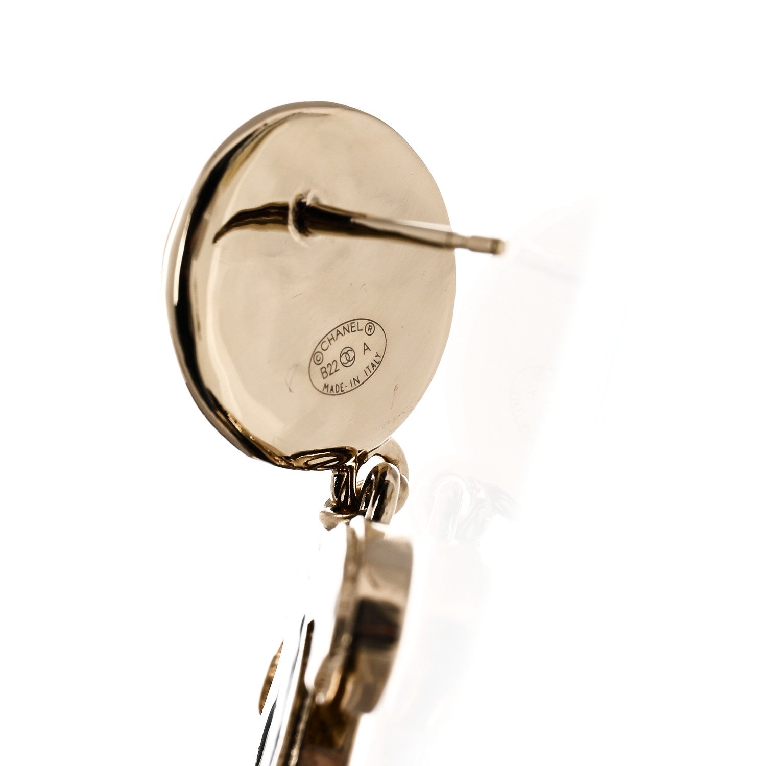 Chanel Pearl Enamel CC Drop Earrings Black 4 of 4