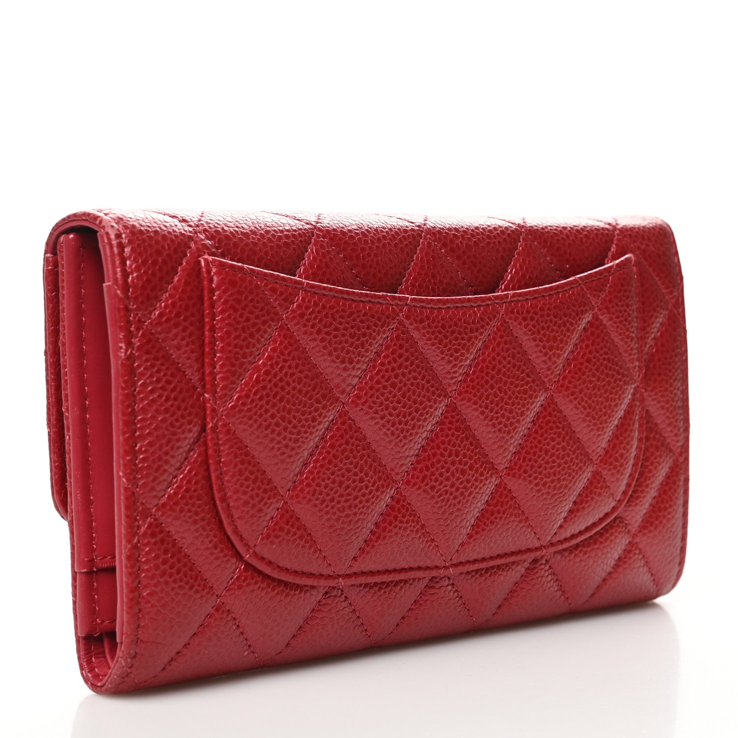 Chanel Metallic Caviar Quilted Large Flap Wallet Dark Pink 3 of 12