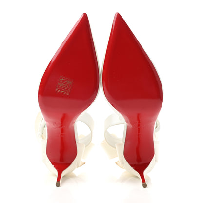 Christian Louboutin Crepe Satin Raissa 85 Ankle Strap Pumps 39.5 Off White 5 of 9