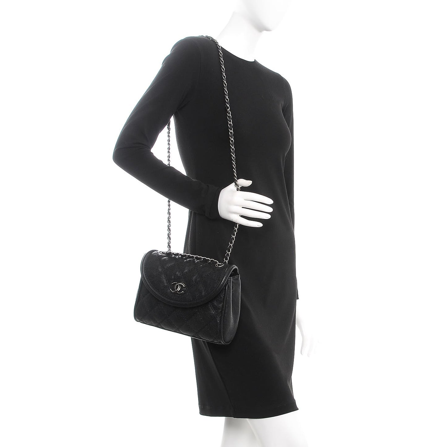 Caviar Stitched Small Flap Black