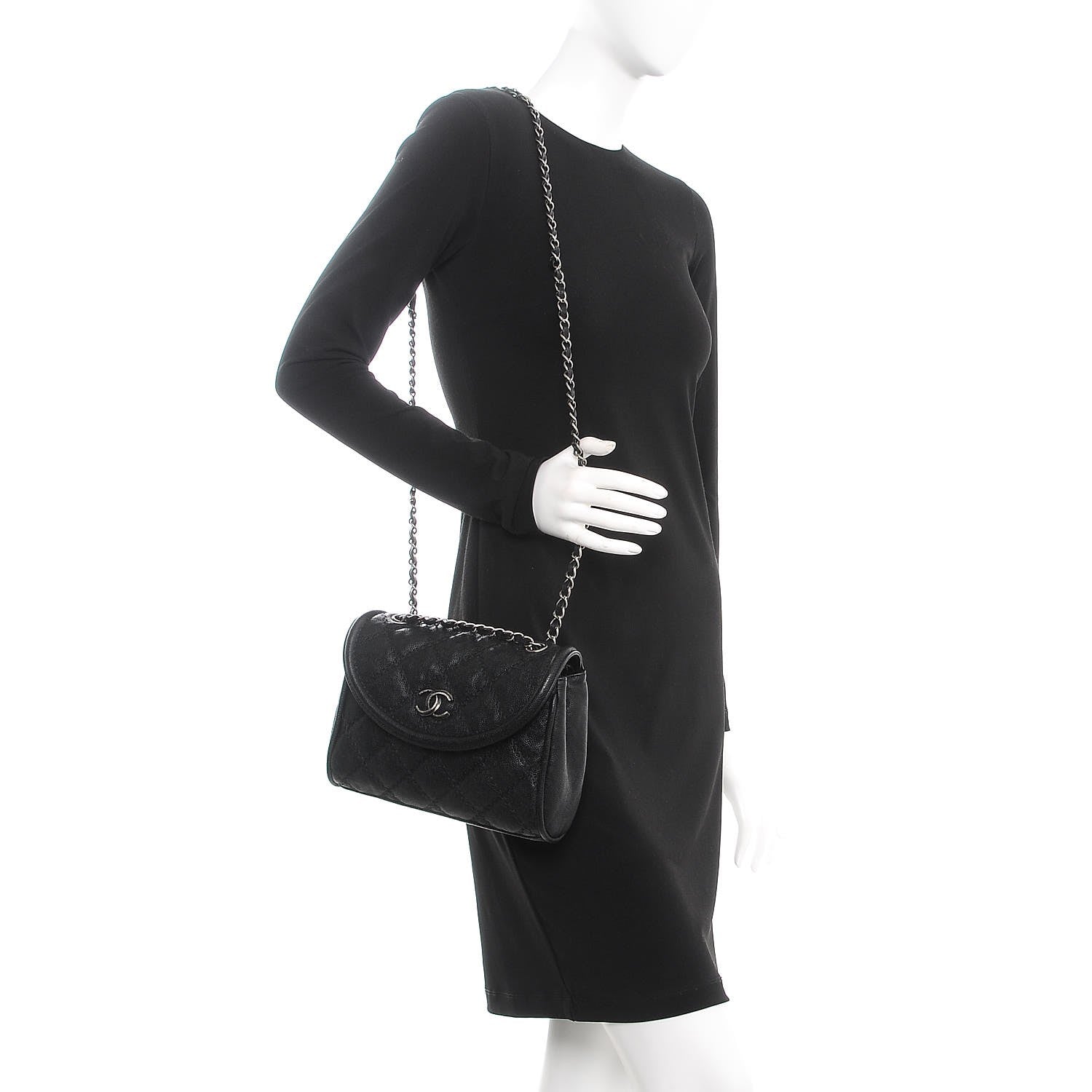 Chanel Caviar Stitched Small Flap Black 2 of 9