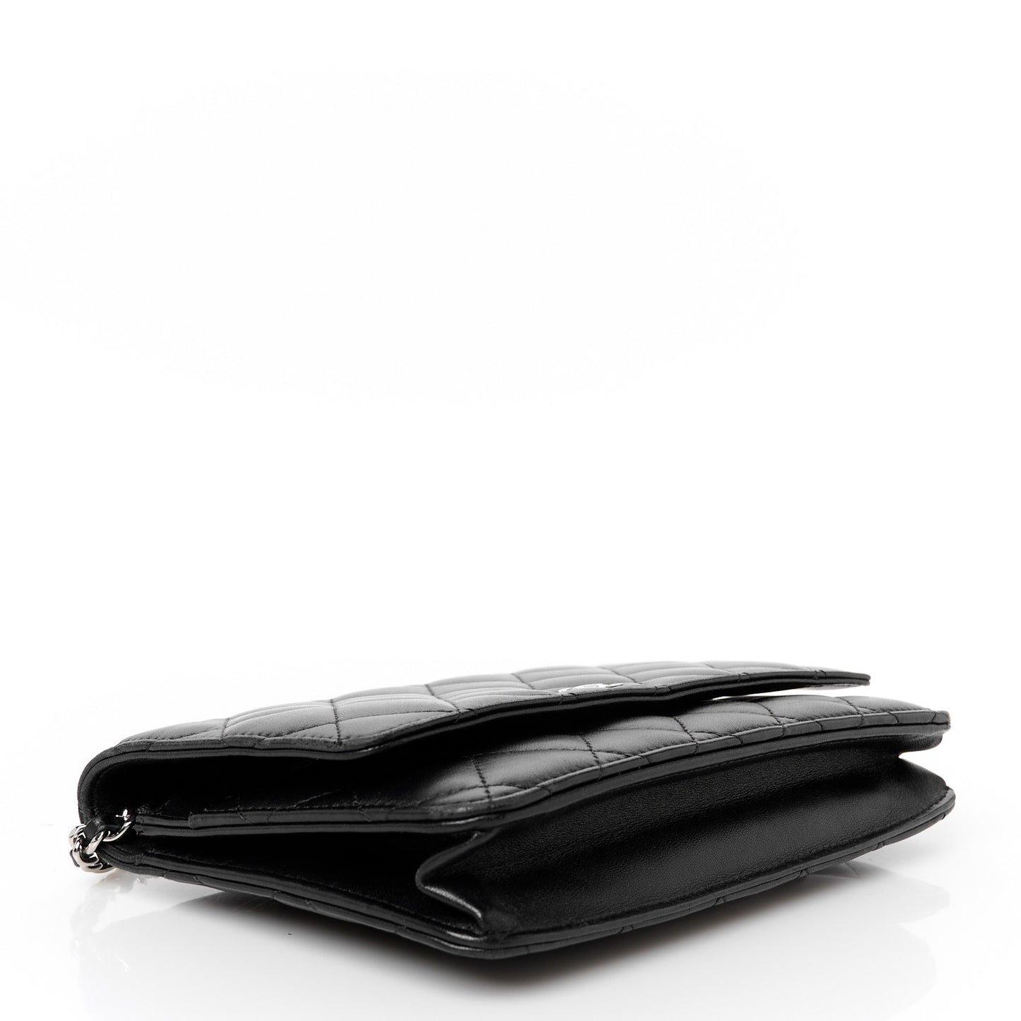 Lambskin Quilted Wallet On Chain WOC Black