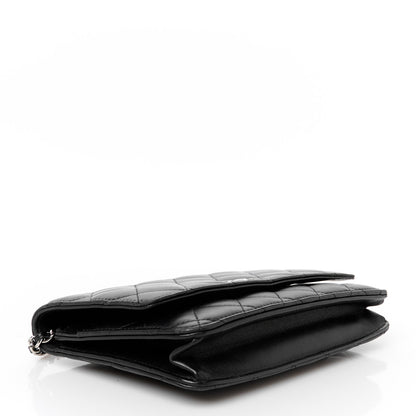 Chanel Lambskin Quilted Wallet On Chain WOC Black 4 of 12