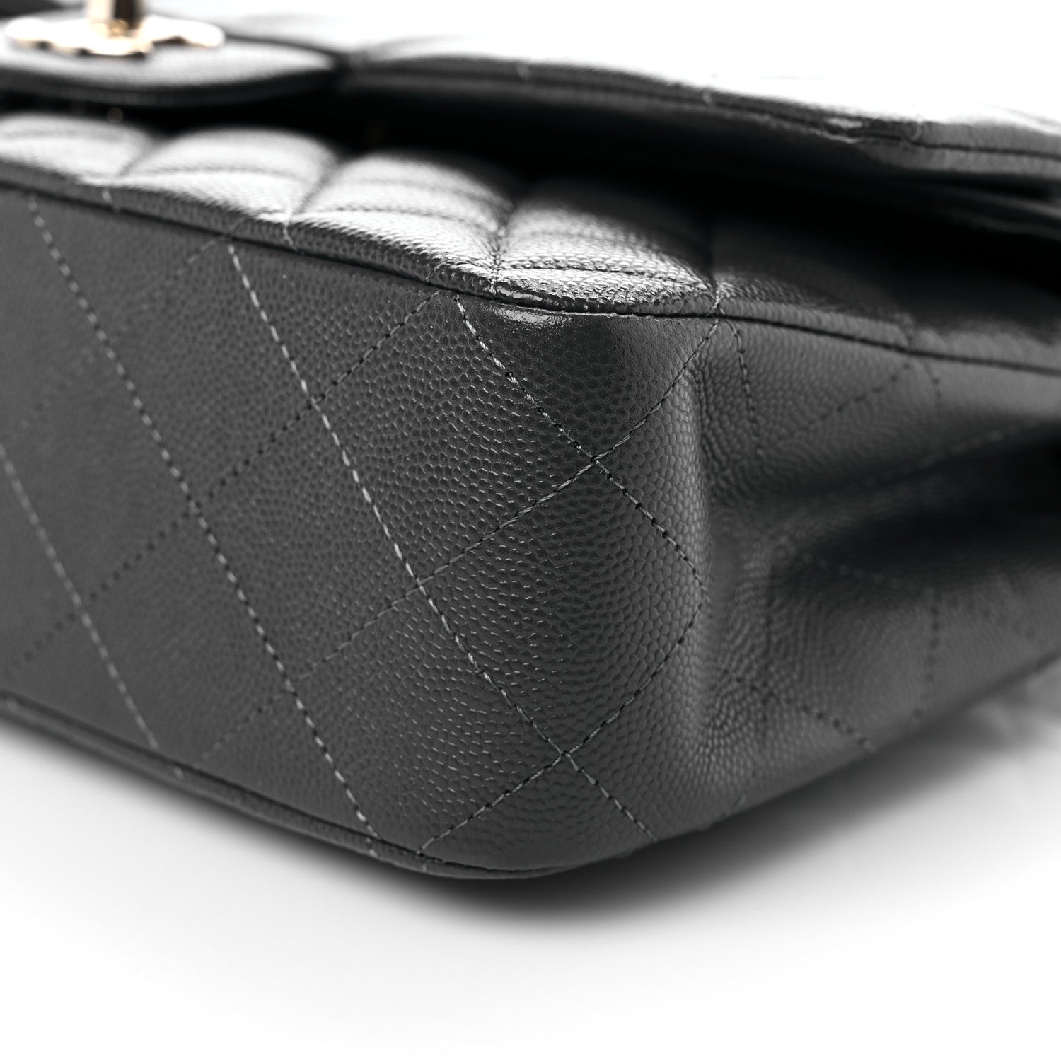 Chanel Caviar Quilted Medium Double Flap Dark Grey 9 of 10