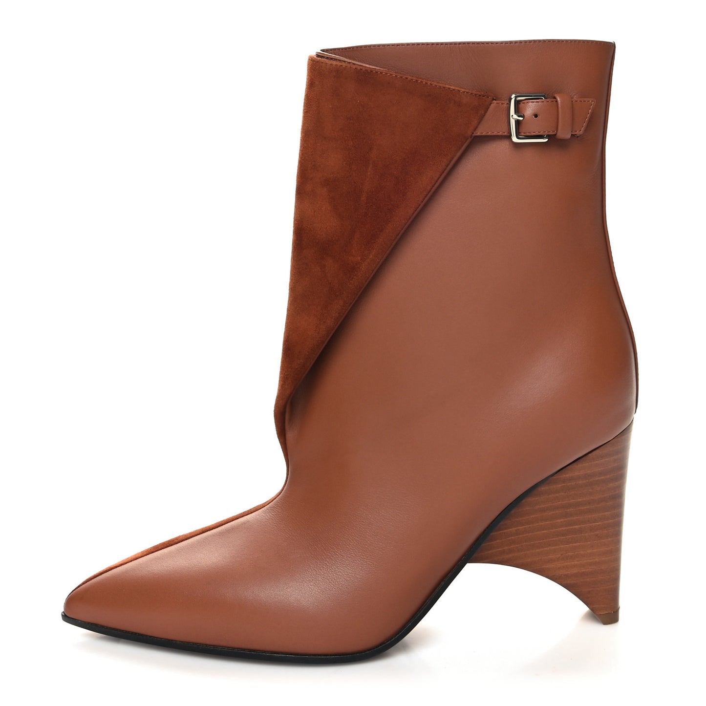 Suede Goatskin Calfskin Hanae 85 Ankle Boots 38 Gold