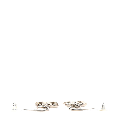 Chanel Crystal CC Drop Earrings Silver 3 of 4