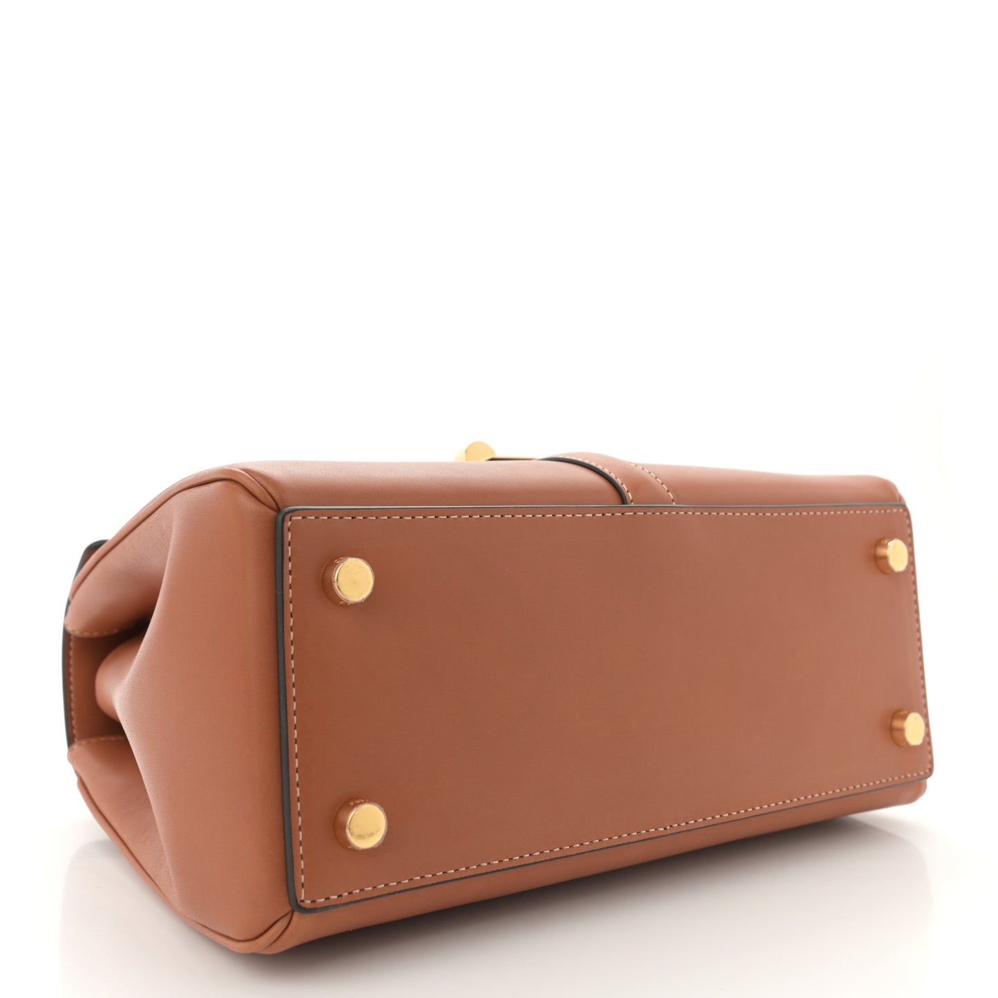 Satinated Calfskin Small 16 Top Handle Bag Tan