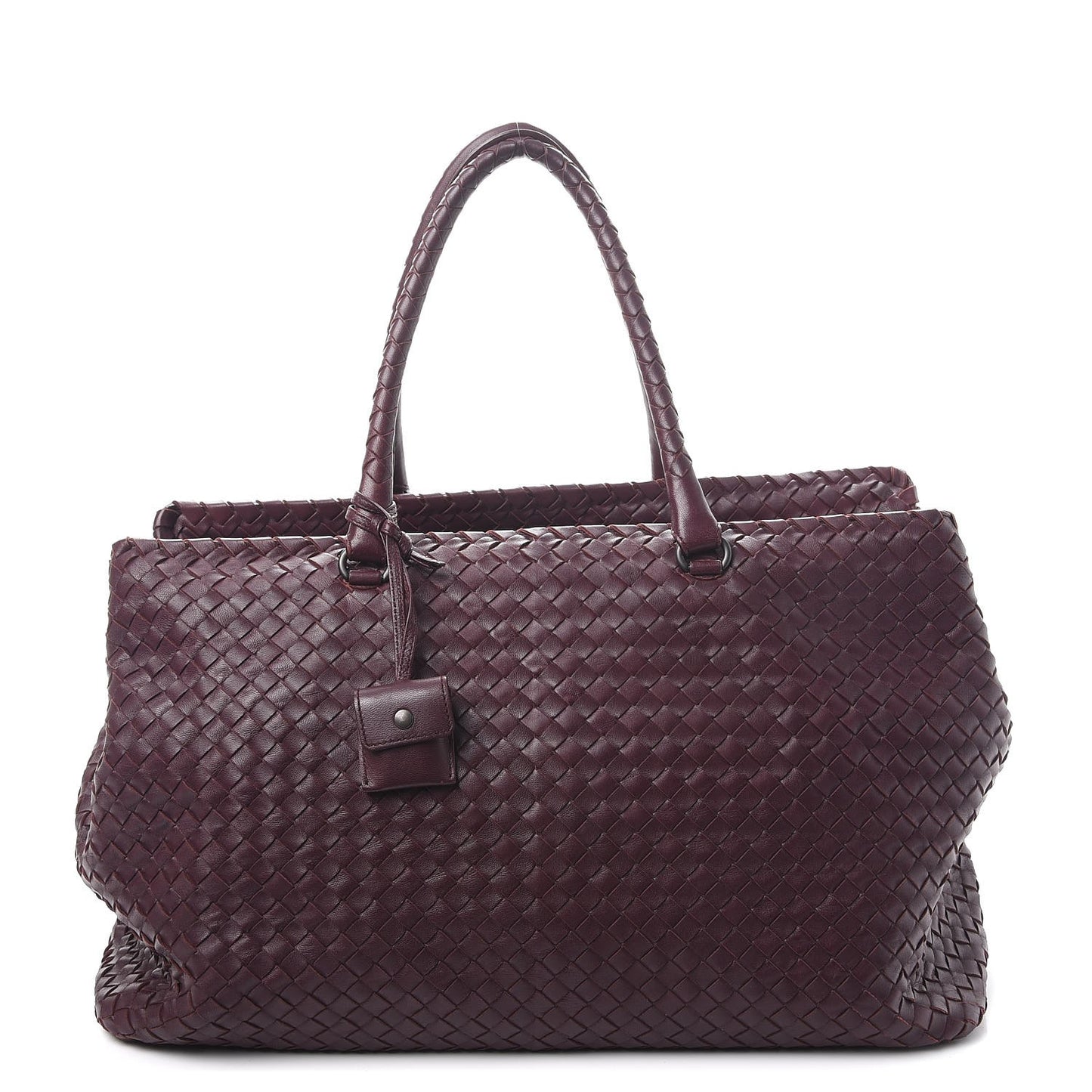 Nappa Intrecciato Brick Tote Aubergine