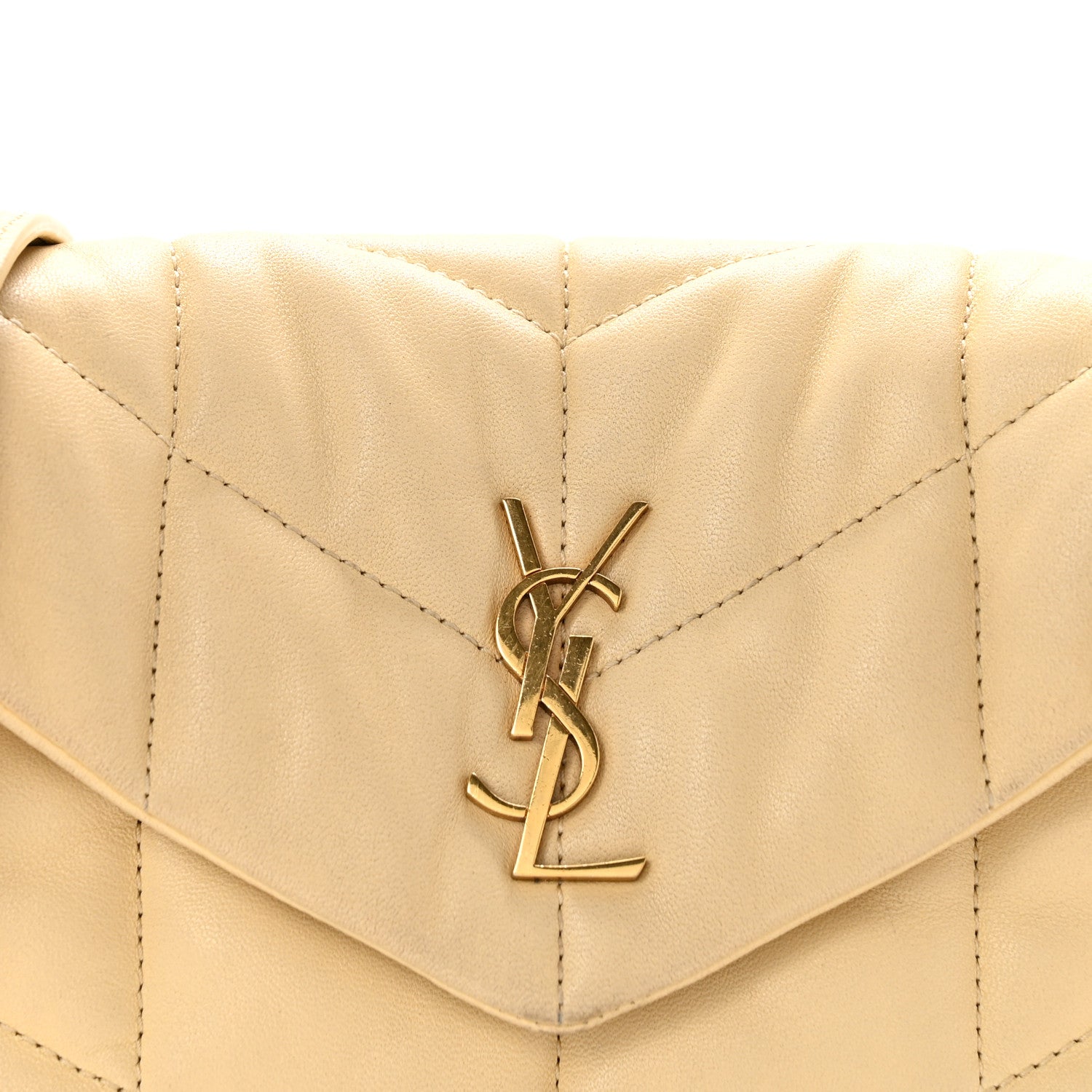 Saint Laurent Lambskin Quilted Toy Loulou Puffer Monogram Chain Satchel Juane Pale 8 of 12