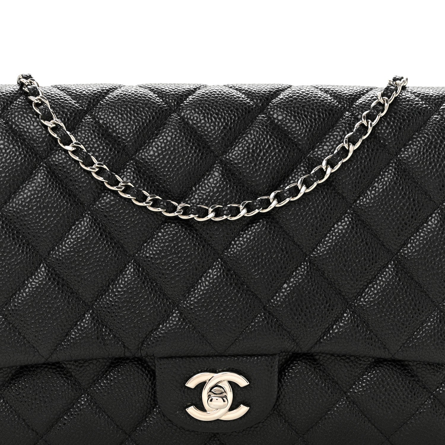 Chanel Caviar Quilted Clutch With Chain Flap Black 8 of 12