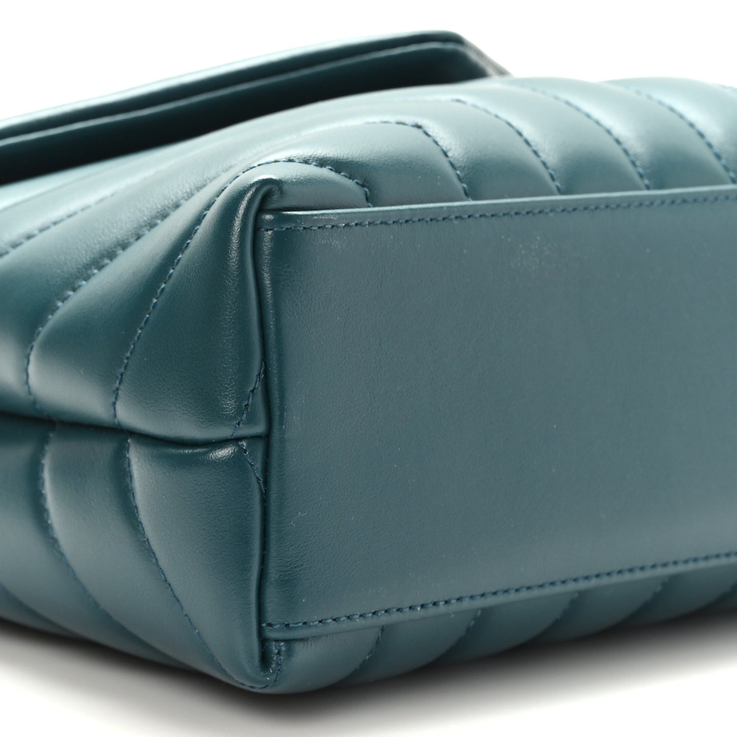 Calfskin Y Quilted Monogram Small Loulou Chain Satchel Sea Turquoise