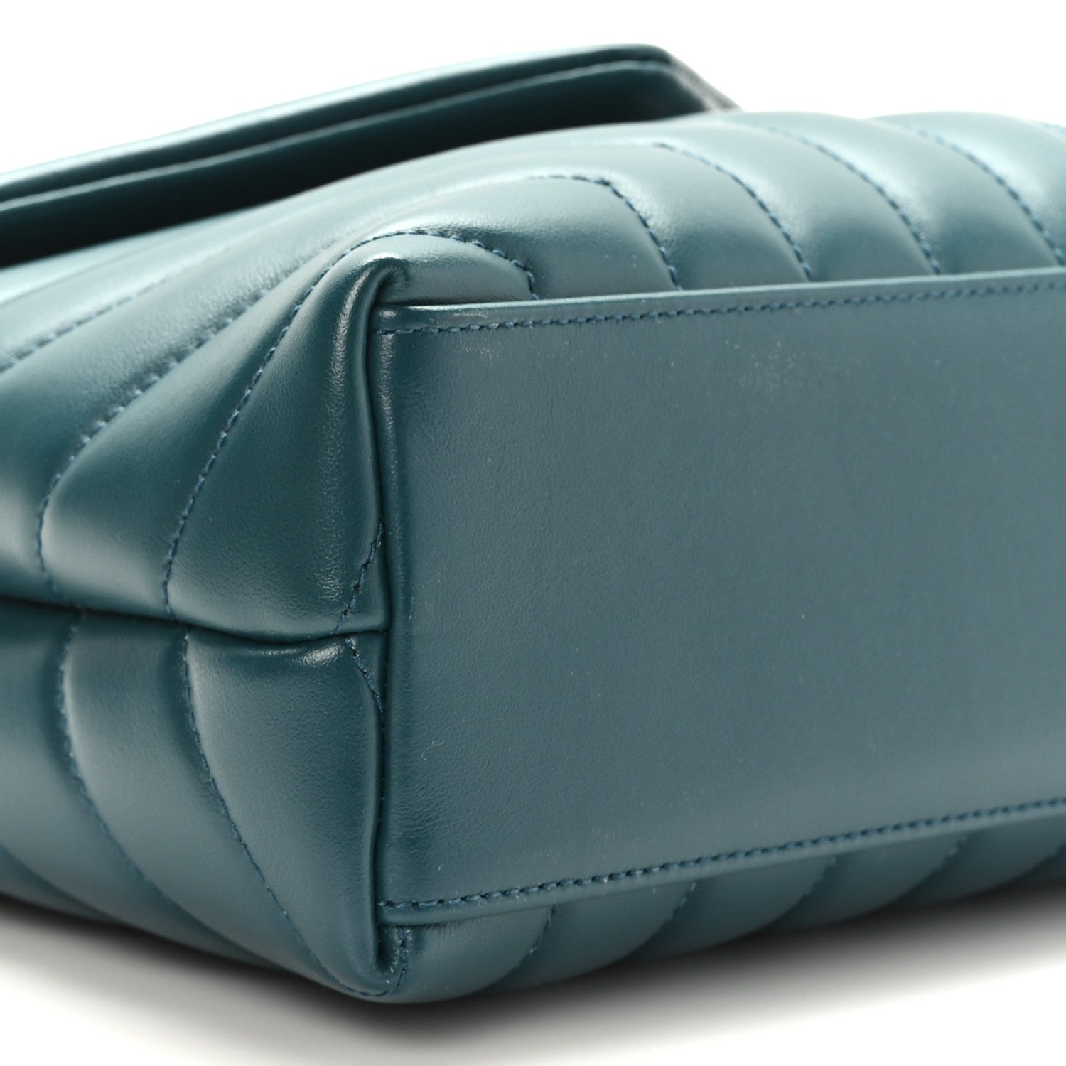 Saint Laurent Calfskin Y Quilted Monogram Small Loulou Chain Satchel Sea Turquoise 8 of 9