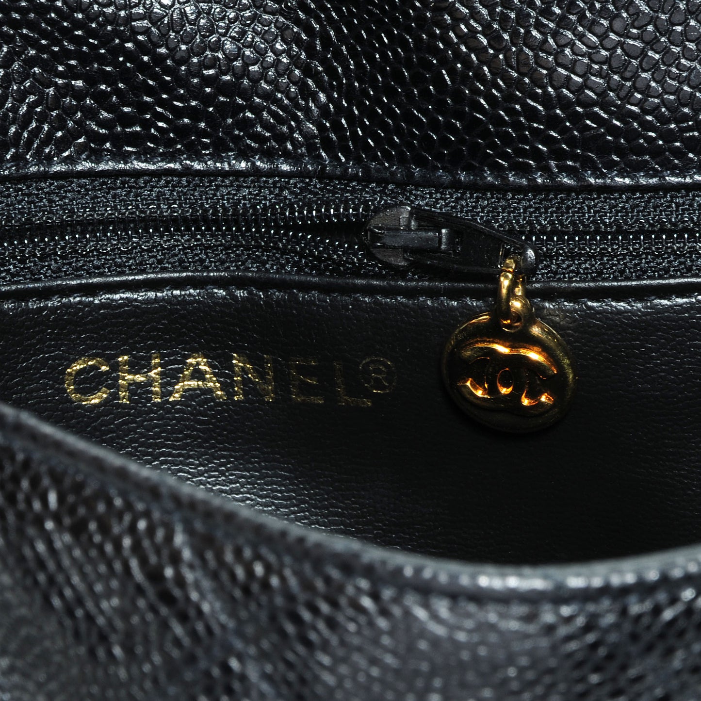 Caviar Crossbody Flap Bag Black